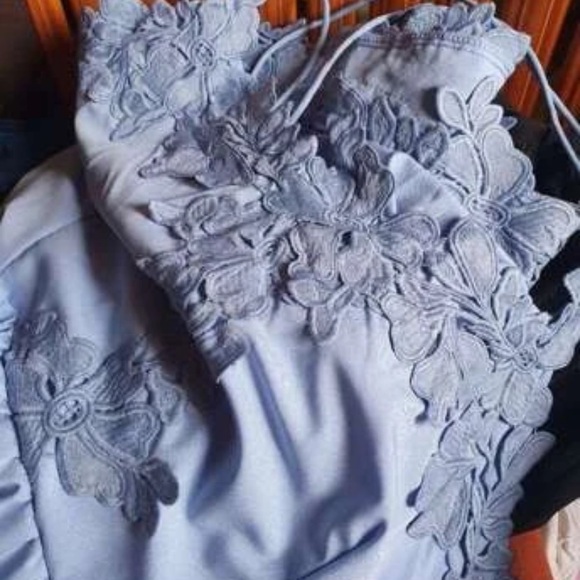 COPY - NWT BOHO Contrast lace Cami dress, lace dress, blue dress, midi dress, - Picture 3 of 5